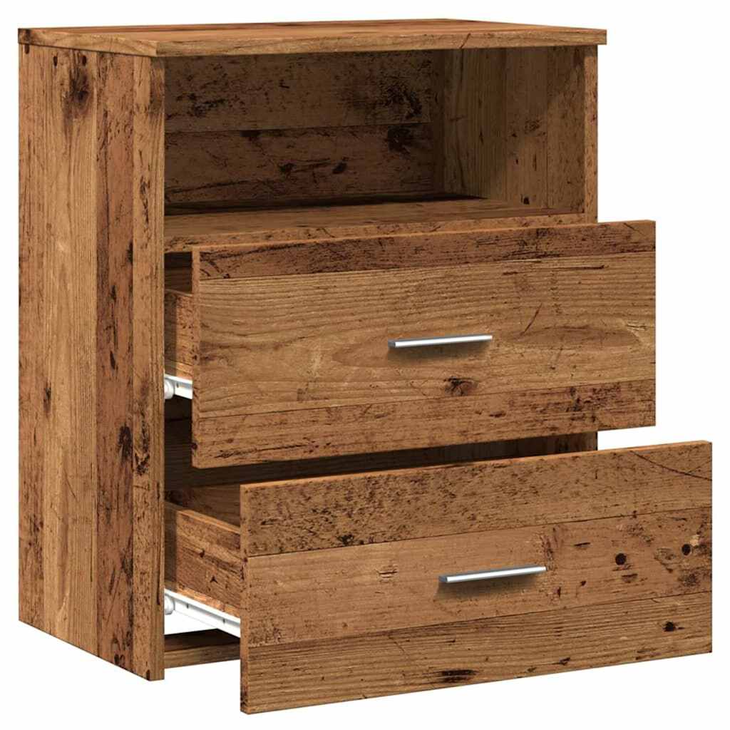 Tables de chevet 2 pcs vieux bois 50x32x60 cm bois d'ingénierie - XIOS