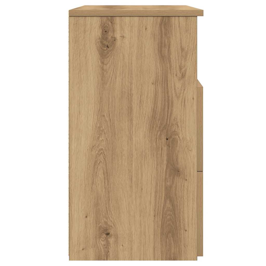 Tables de chevet 2 pcs chêne artisanal bois d'ingénierie