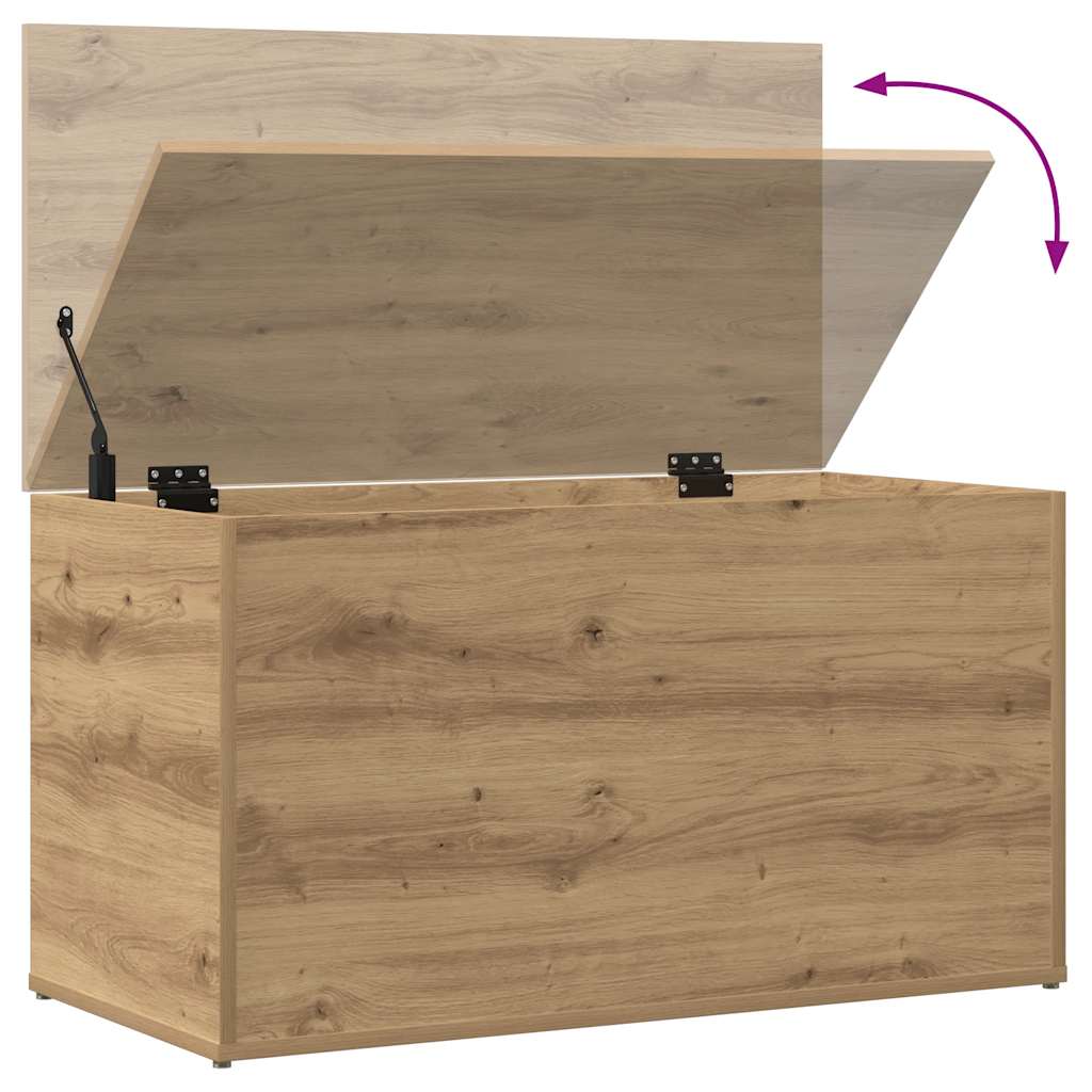 Coffre de rangement chêne artisanal 84x42x46 cm bois ingénierie Coffres de rangement vidaXL