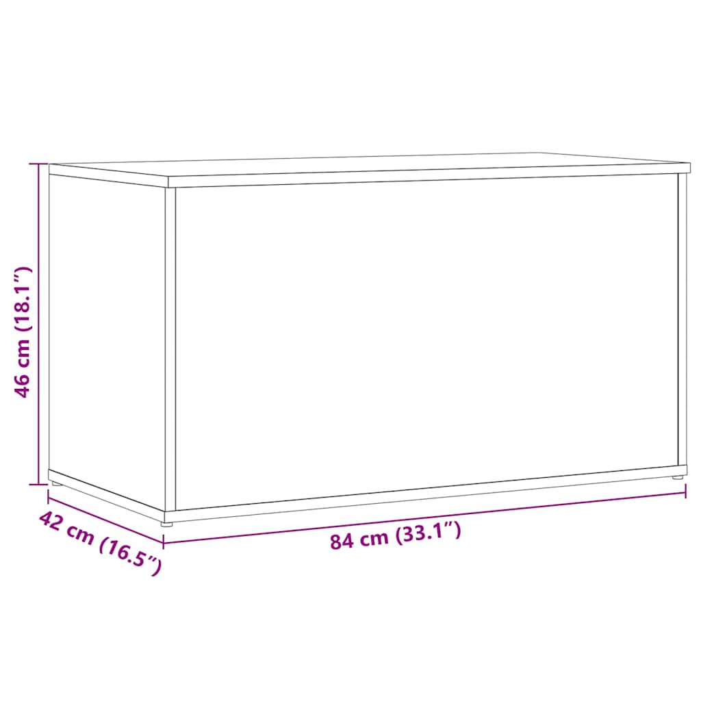 Coffre de rangement chêne artisanal 84x42x46 cm bois ingénierie Coffres de rangement vidaXL