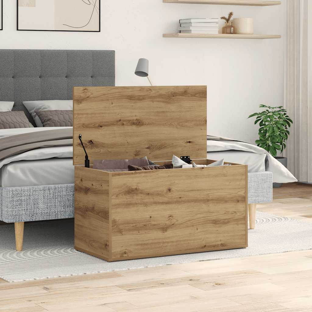 Coffre de rangement chêne artisanal 84x42x46 cm bois ingénierie Coffres de rangement vidaXL
