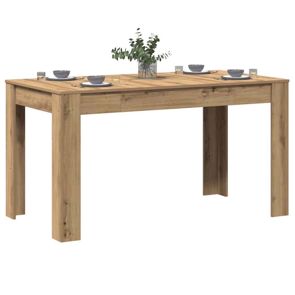 Table à manger chêne artisanal 140x74,5x76 cm bois d'ingénierie