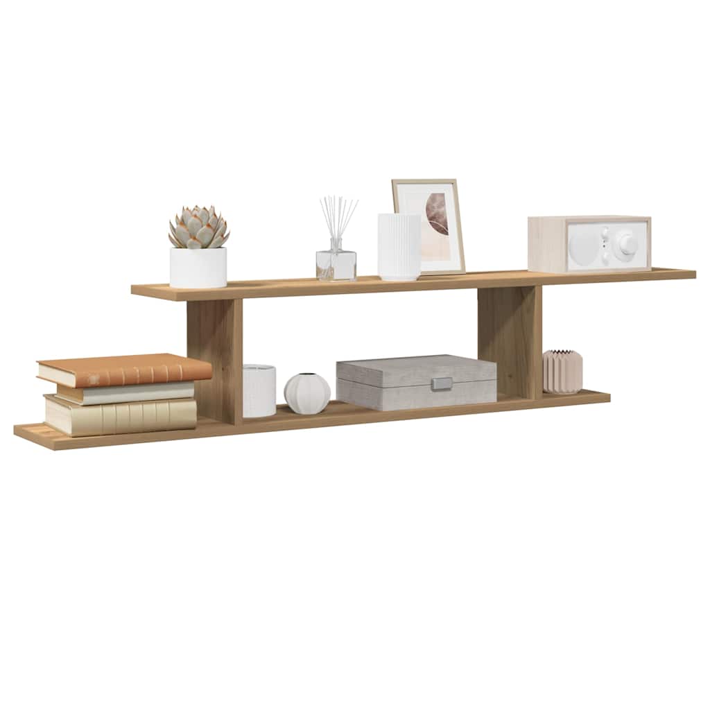 Étagère TV murale chêne artisanal 125x18x23cm bois d'ingénierie - XIOS
