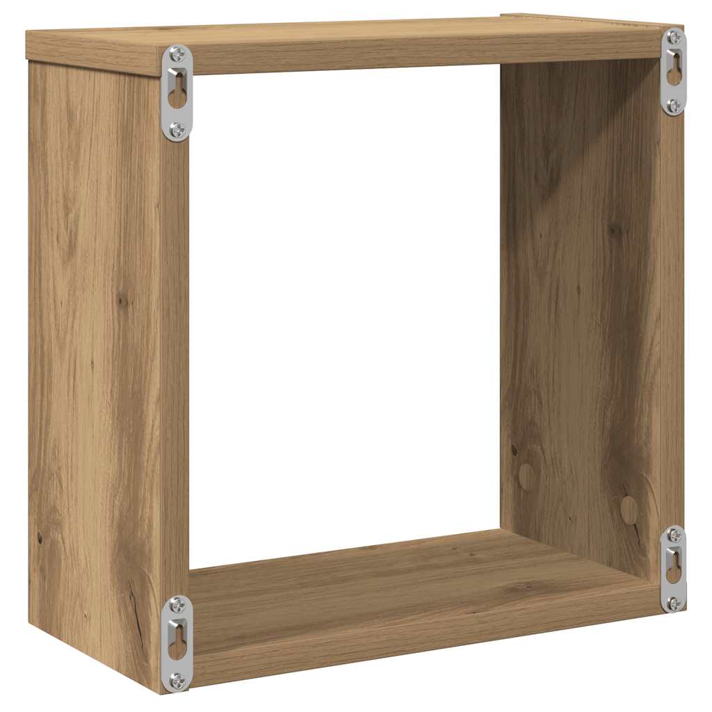 Étagères cube murales 6 pcs chêne artisanal bois d'ingénierie - XIOS