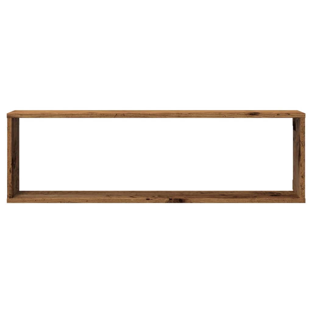 Étagères cube murales 2 pcs vieux bois 100x15x30 cm - XIOS