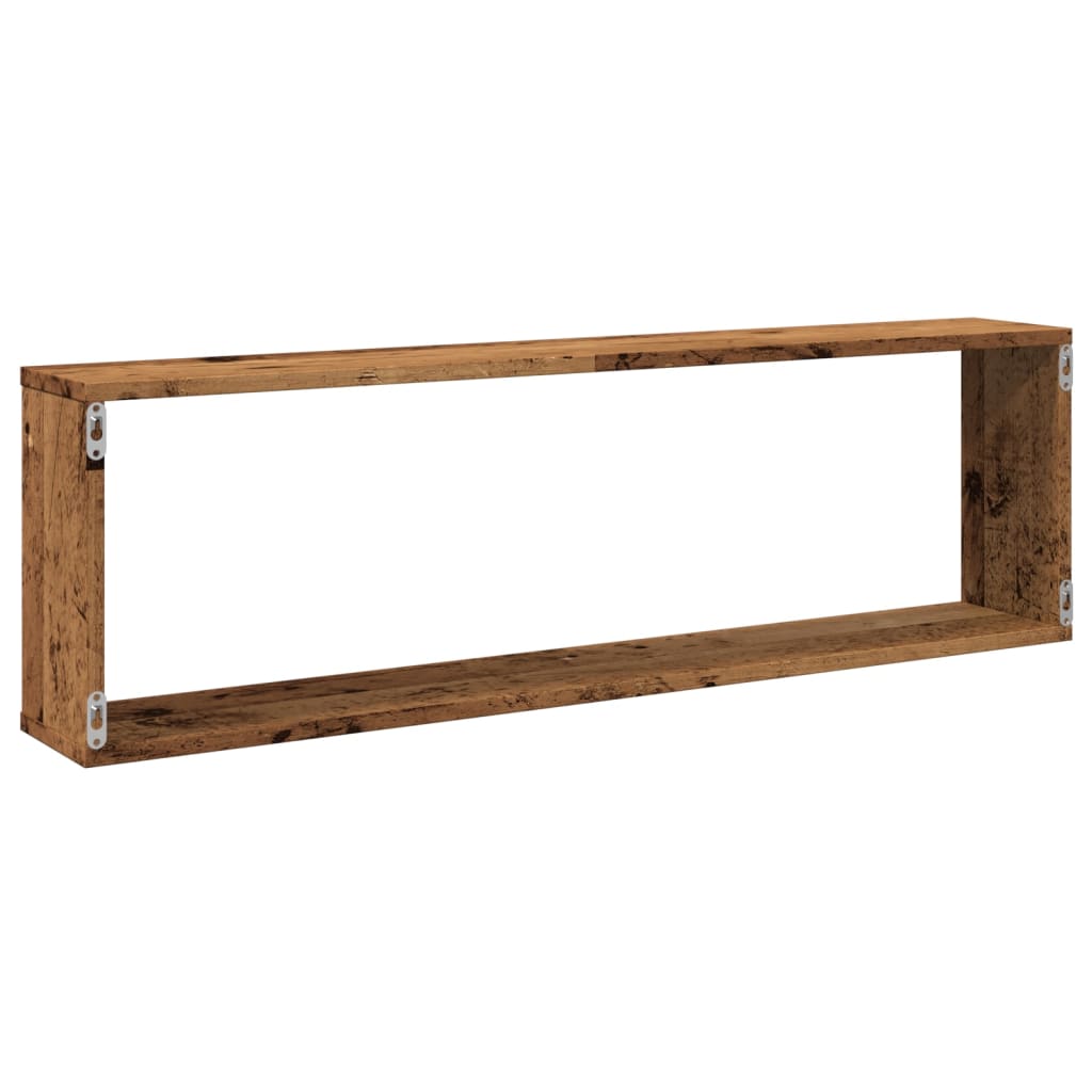 Étagères cube murales 2 pcs vieux bois 100x15x30 cm - XIOS