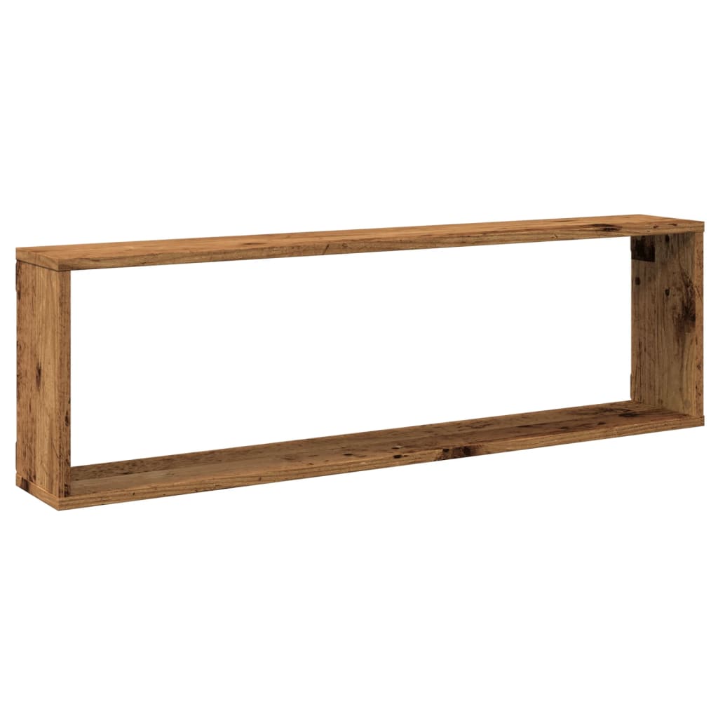 Étagères cube murales 4 pcs vieux bois 100x15x30 cm - XIOS