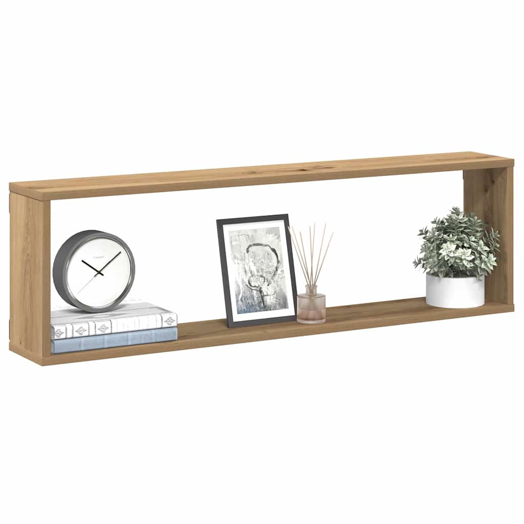 Étagères cube murales 2 pcs chêne artisanal bois ingénierie - XIOS