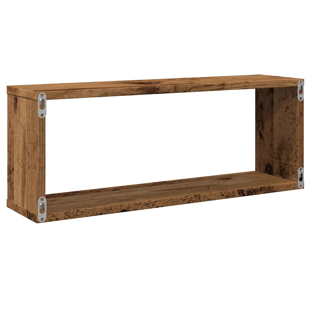 Étagères murales cube 2 pcs vieux bois 60x15x23 cm - XIOS