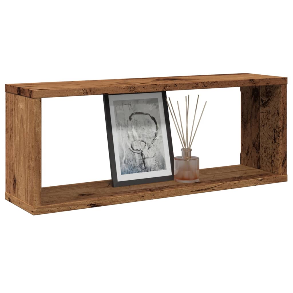 Étagères murales cube 2 pcs vieux bois 60x15x23 cm - XIOS