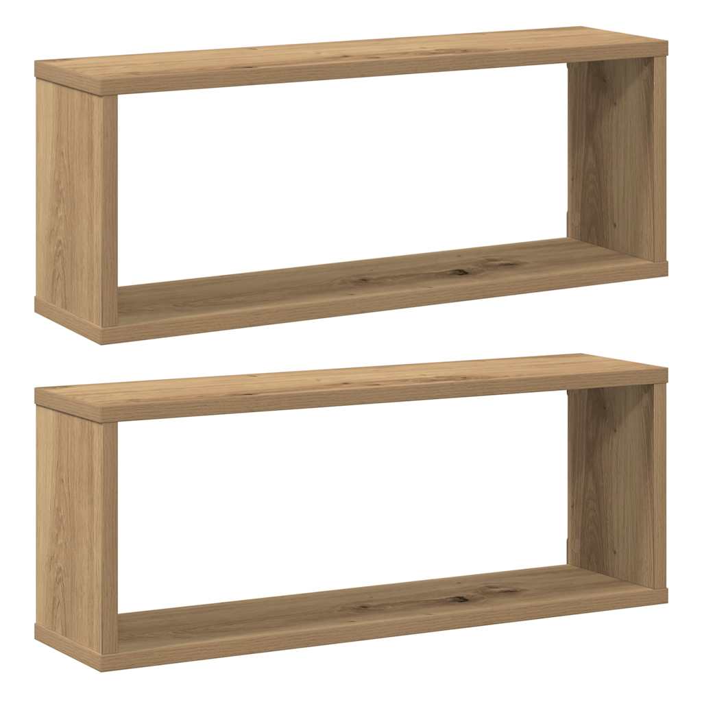 Étagères cube murales 2 pcs chêne artisanal 60x15x23 cm - XIOS