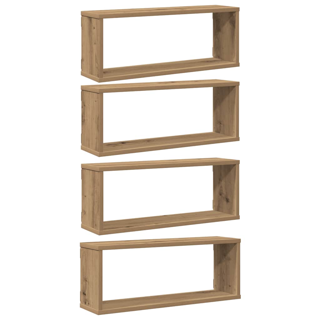 Étagères cube murales 4 pcs chêne artisanal 60x15x23 cm - XIOS