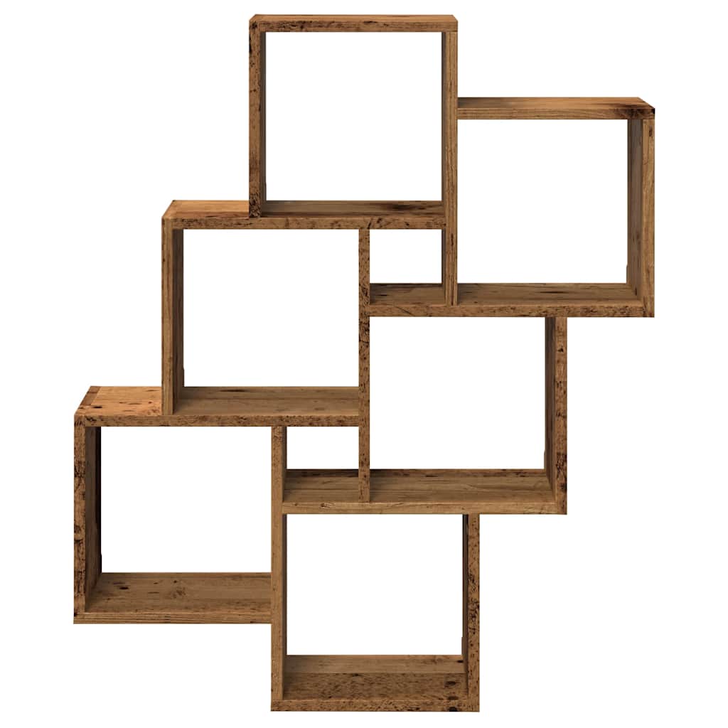 Étagère murale sous forme de cube vieux bois 78x15x93 cm - XIOS