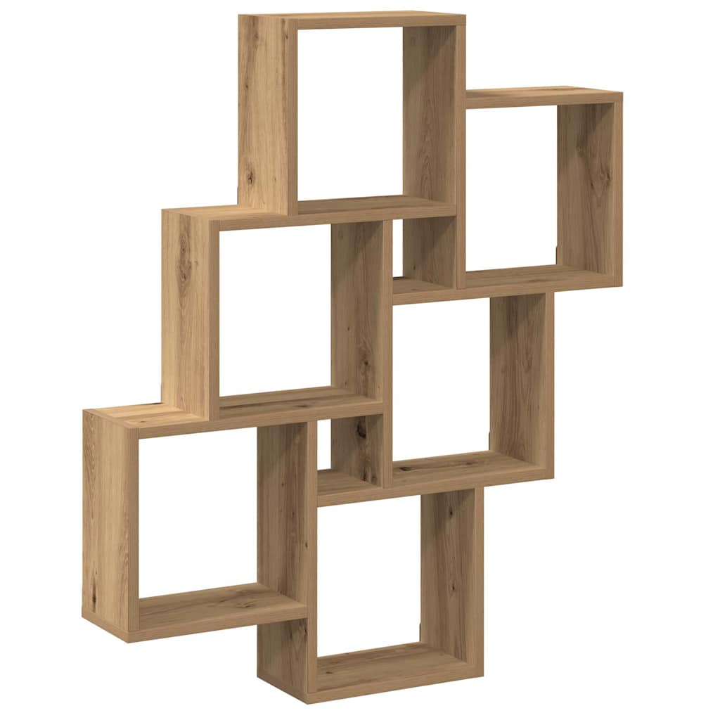 Étagère murale sous forme de cube chêne artisanal 78x15x93 cm - XIOS