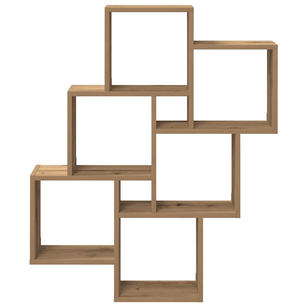 Étagère murale sous forme de cube chêne artisanal 78x15x93 cm - XIOS