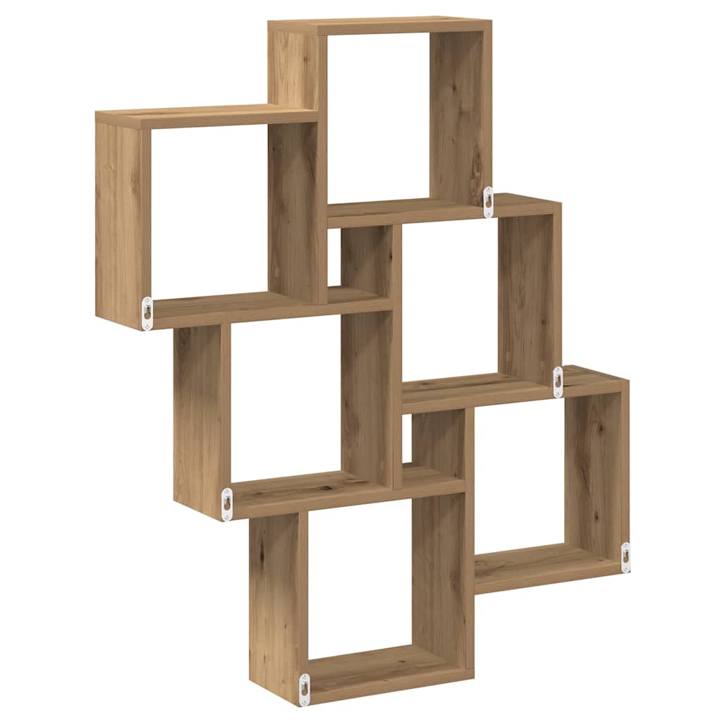 Étagère murale sous forme de cube chêne artisanal 78x15x93 cm - XIOS