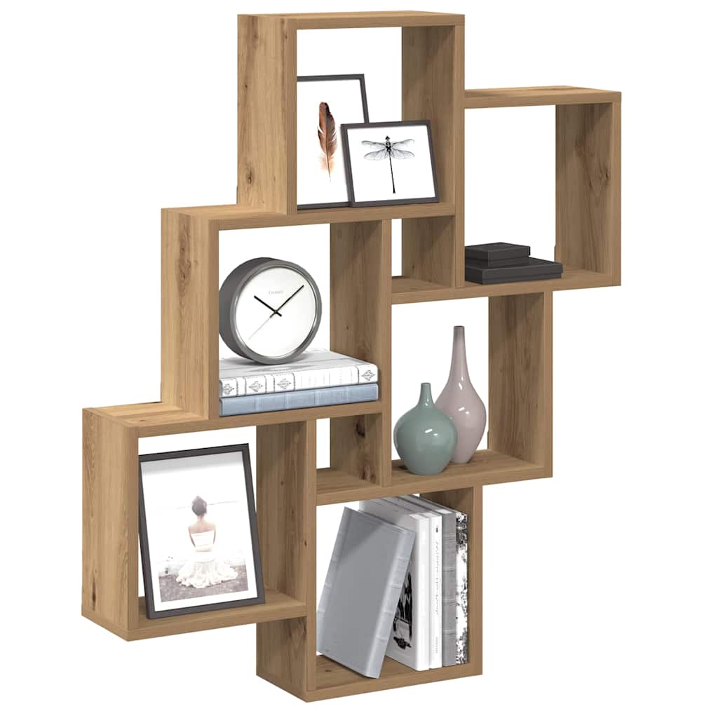 Étagère murale sous forme de cube chêne artisanal 78x15x93 cm - XIOS