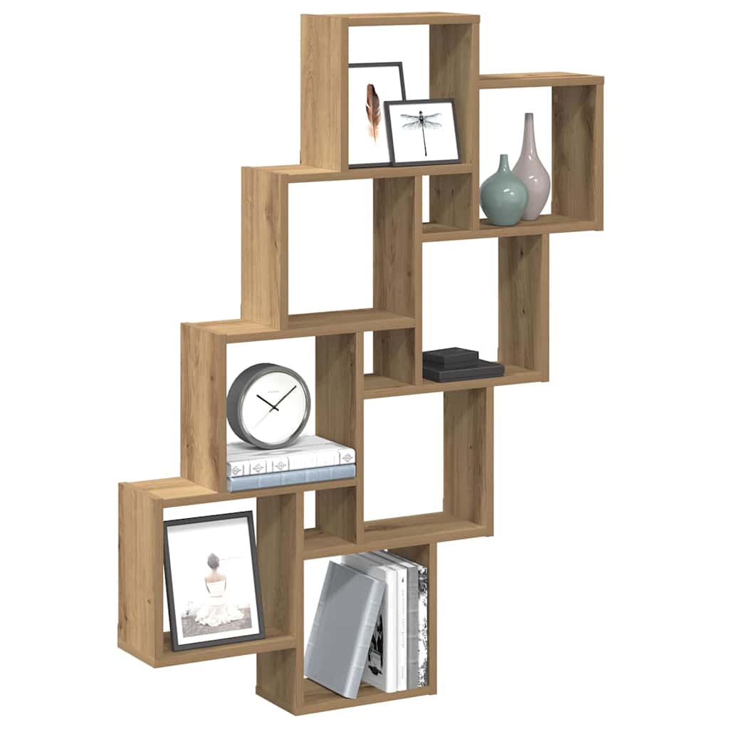 Étagère murale en forme de cube chêne artisanal 90x15x119,5 cm - XIOS