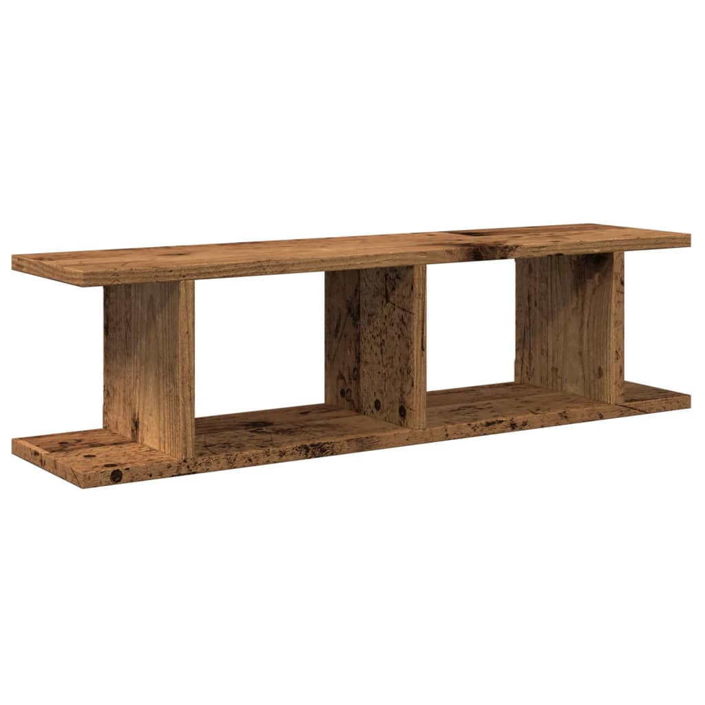 Étagères murales 2 pcs vieux bois 75x18x20 cm bois d'ingénierie - XIOS
