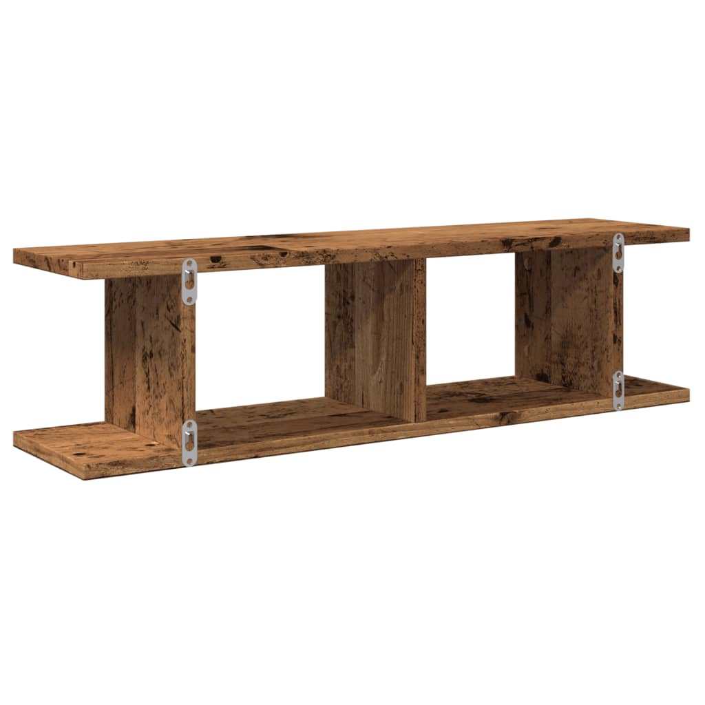Étagères murales 2 pcs vieux bois 75x18x20 cm bois d'ingénierie - XIOS