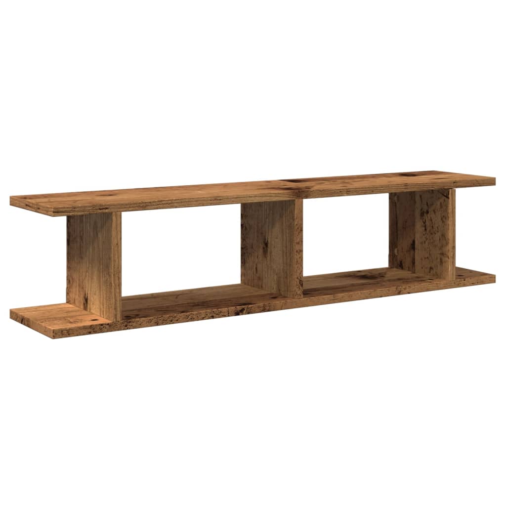 Étagères murales 2 pcs vieux bois 90x18x20 cm bois d'ingénierie - XIOS