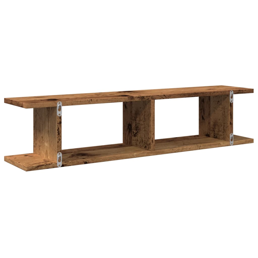Étagères murales 2 pcs vieux bois 90x18x20 cm bois d'ingénierie - XIOS