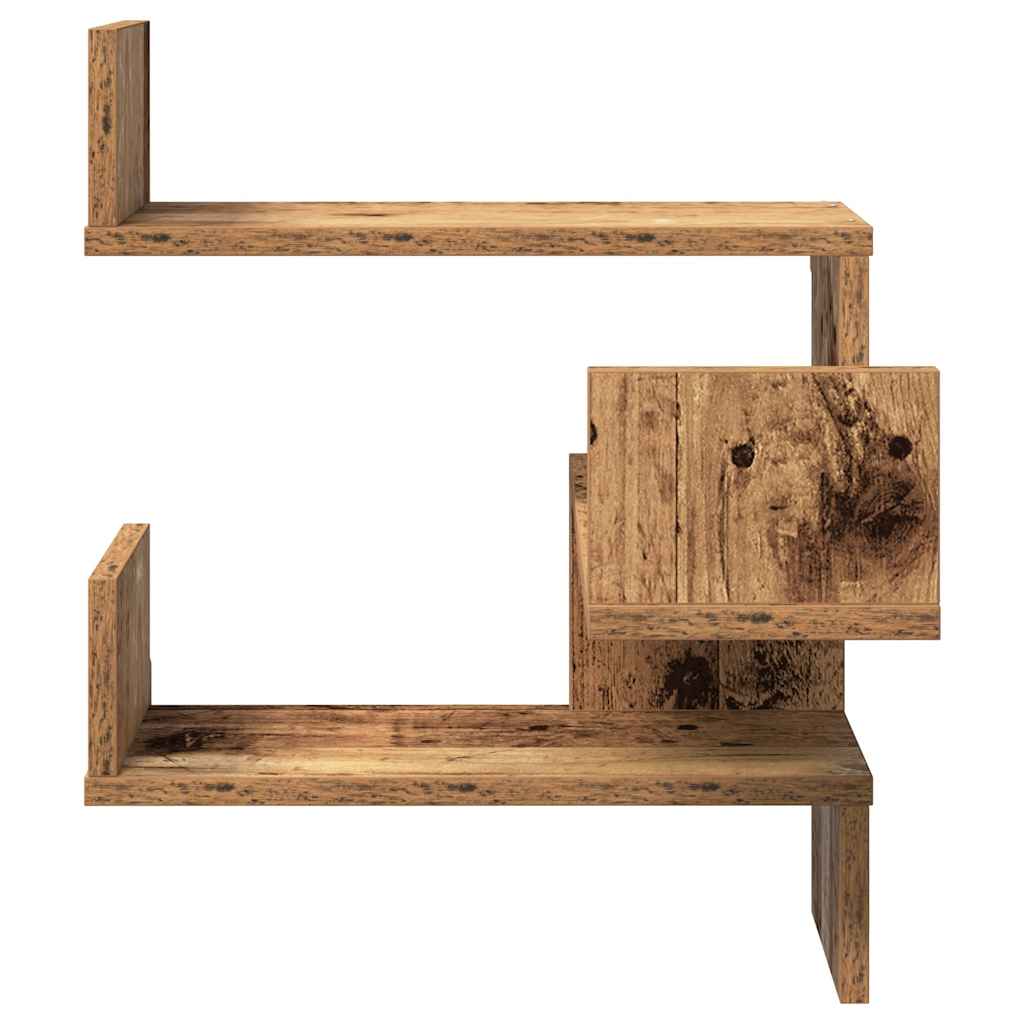 Étagères d'angle murales 2 pcs vieux bois 40x40x49,5 cm - XIOS