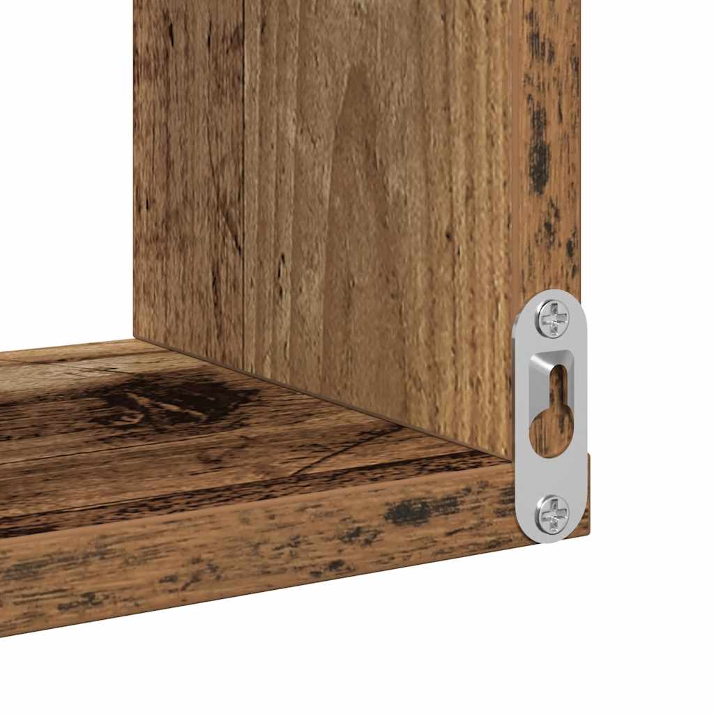 Étagères d'angle murales 2 pcs vieux bois 40x40x49,5 cm - XIOS