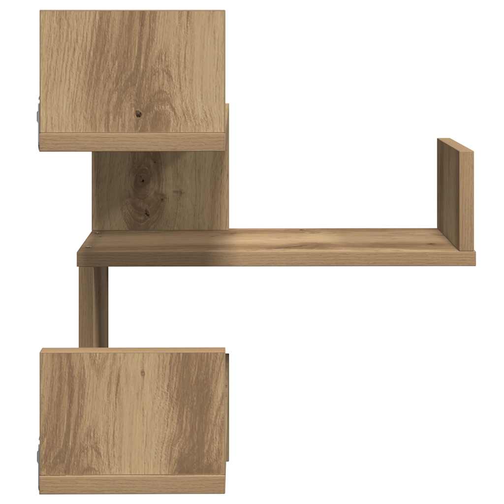 Étagère d'angle murale chêne artisanal 40x40x49,5 cm - XIOS