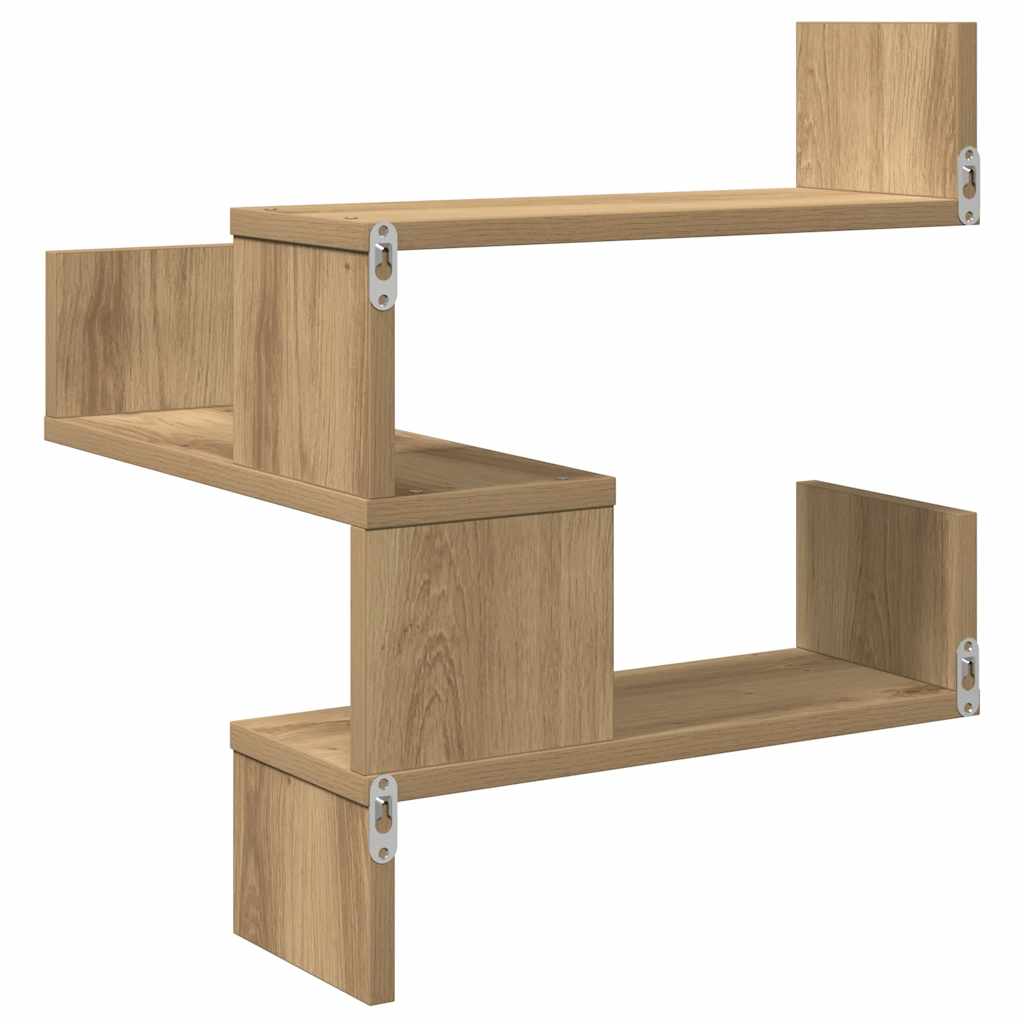 Étagère d'angle murale chêne artisanal 40x40x49,5 cm - XIOS