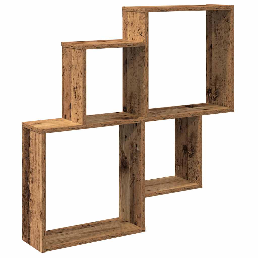 Étagère murale vieux bois 80x15x78,5 cm bois d'ingénierie - XIOS