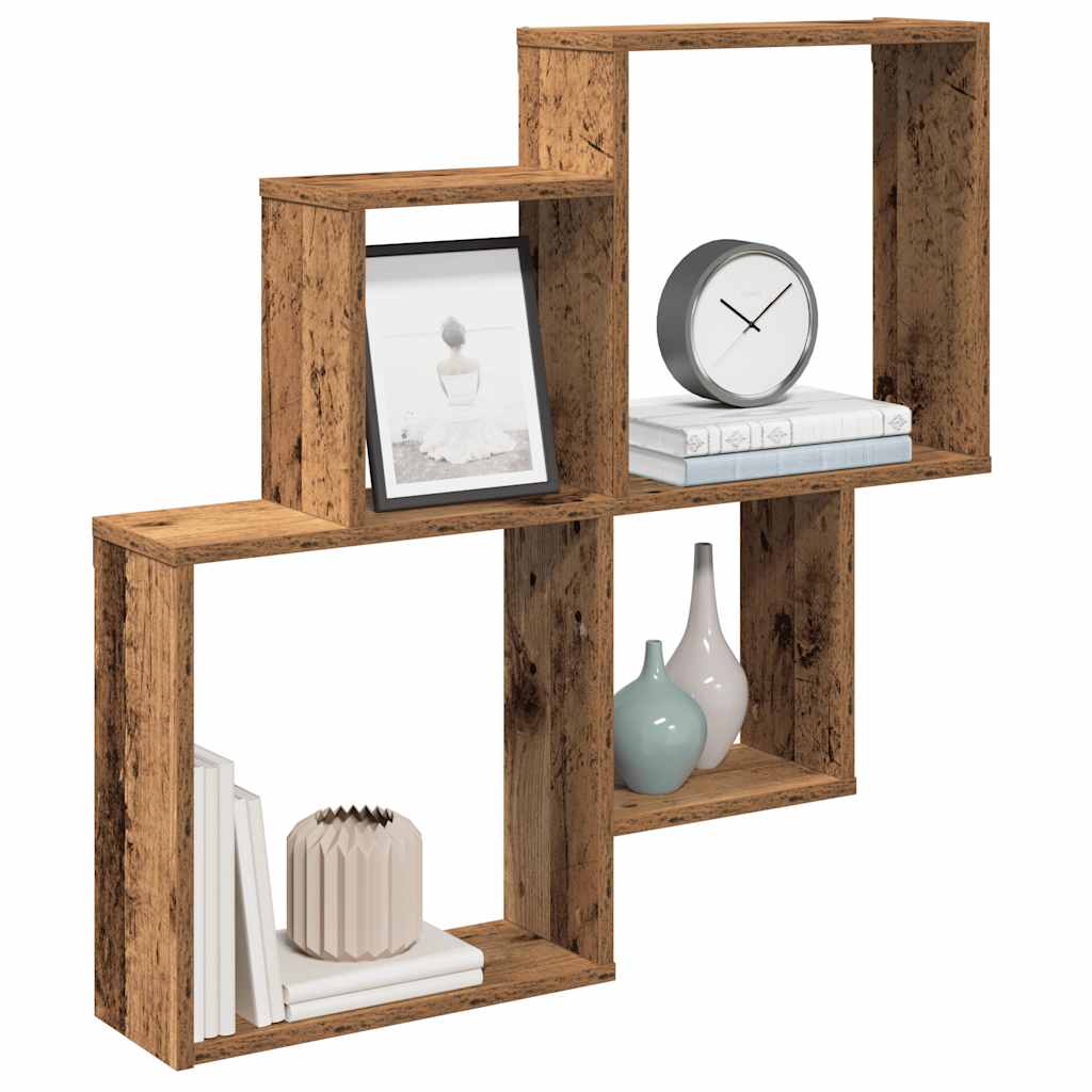 Étagère murale vieux bois 80x15x78,5 cm bois d'ingénierie - XIOS