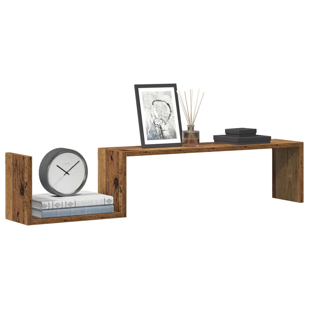 Étagères murales 2 pcs vieux bois 100x15x20cm bois d'ingénierie - XIOS