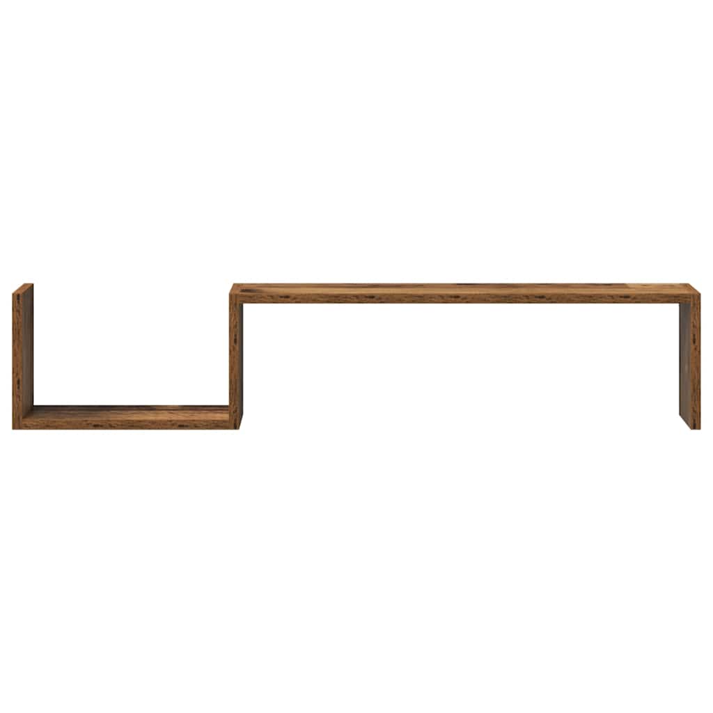 Étagères murales 2 pcs vieux bois 100x15x20cm bois d'ingénierie - XIOS