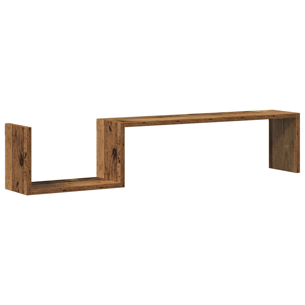 Étagères murales 2 pcs vieux bois 100x15x20cm bois d'ingénierie - XIOS