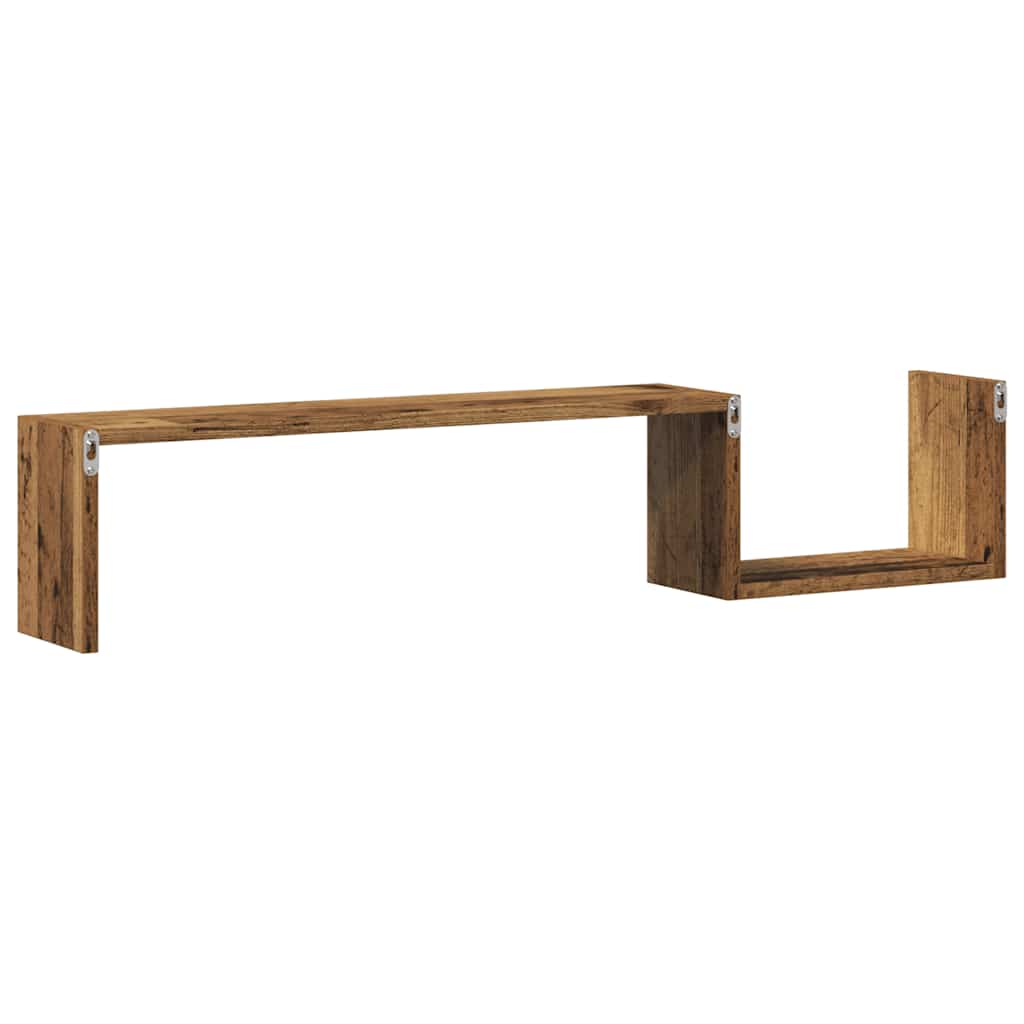 Étagères murales 2 pcs vieux bois 100x15x20cm bois d'ingénierie - XIOS