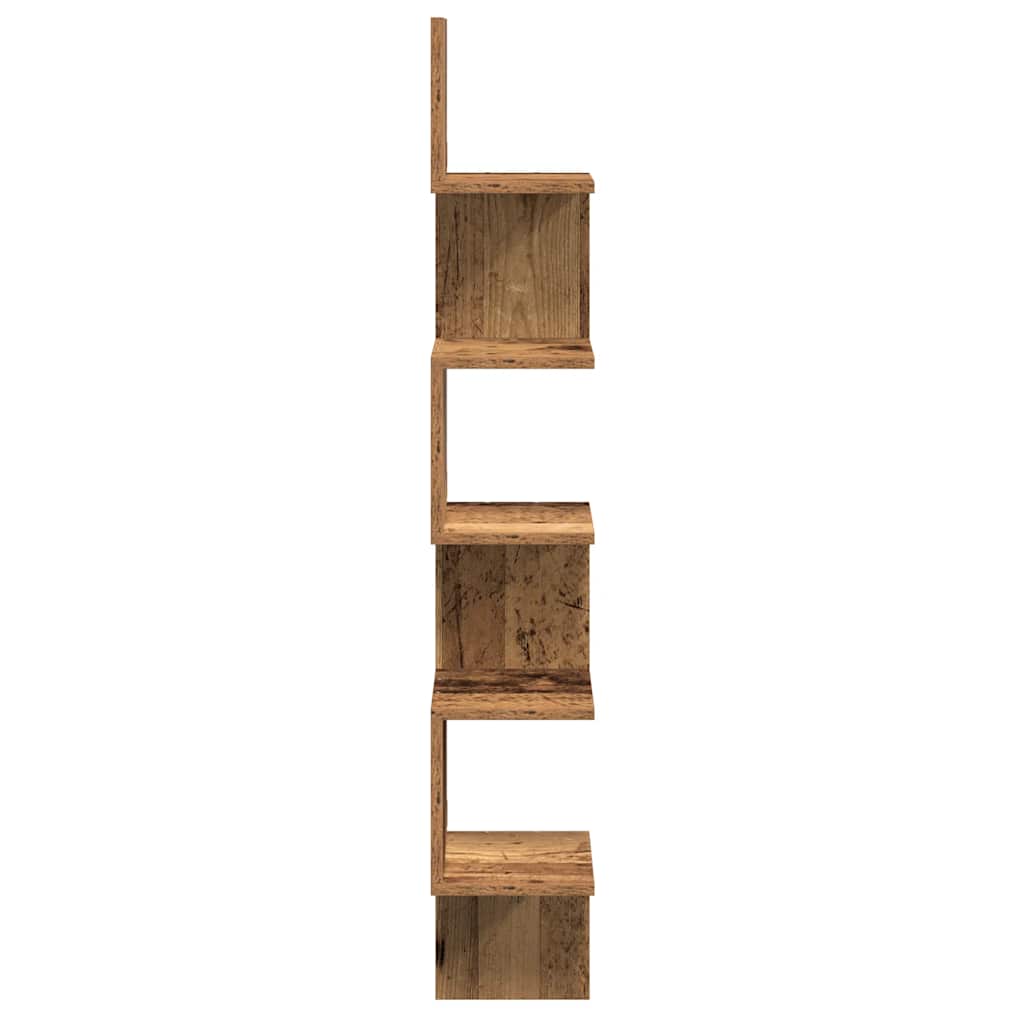 Étagère d'angle murale vieux bois 20x20x127,5 cm - XIOS