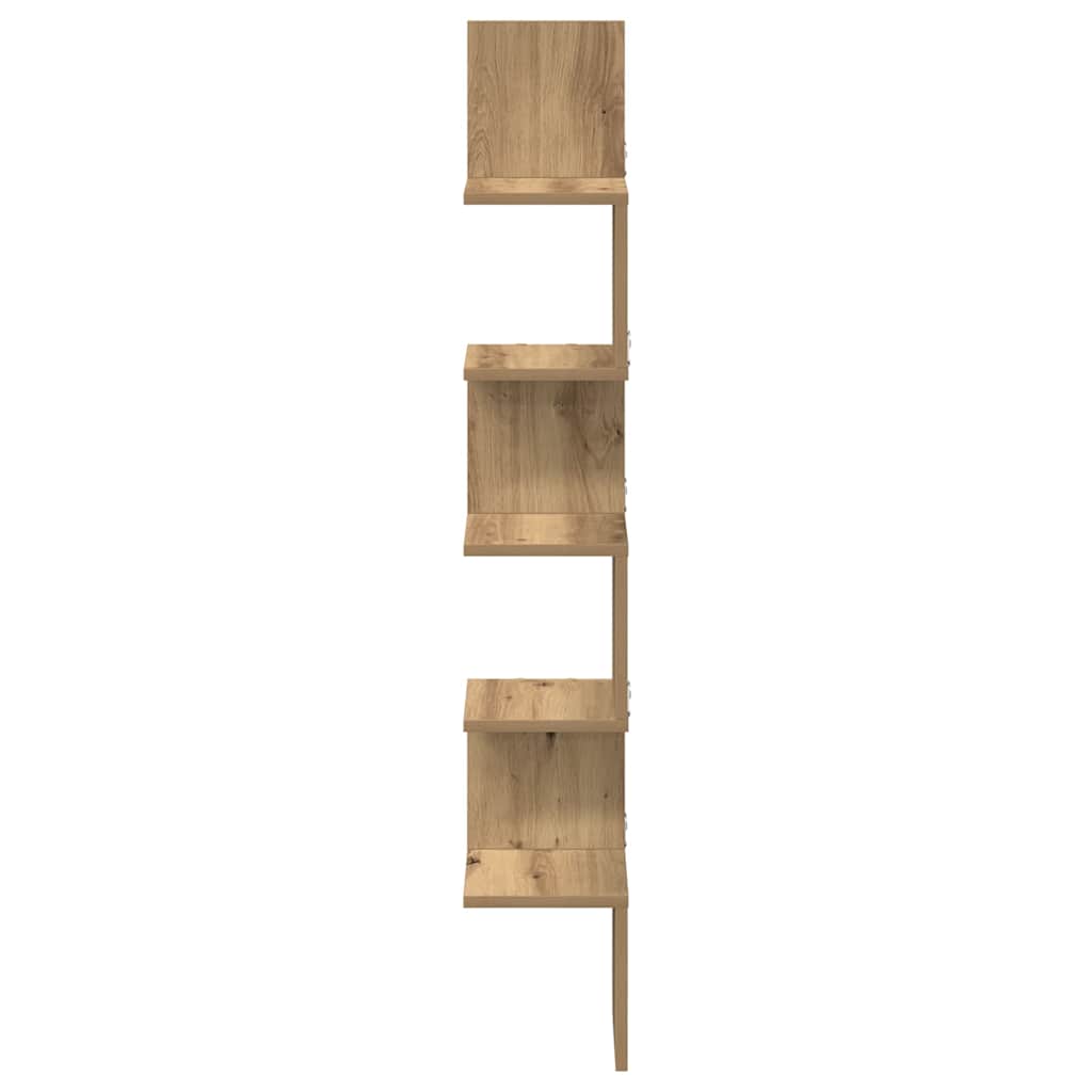 Étagère d'angle murale chêne artisanal 20x20x127,5 cm - XIOS