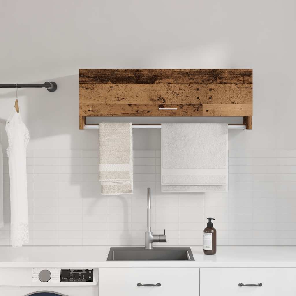 Garde-robe vieux bois 100x32,5x35 cm bois d'ingénierie - XIOS