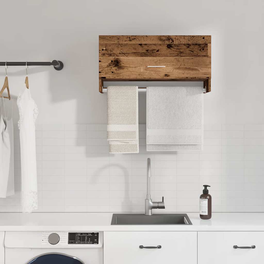 Garde-robe vieux bois 70x32,5x35 cm bois d'ingénierie - XIOS