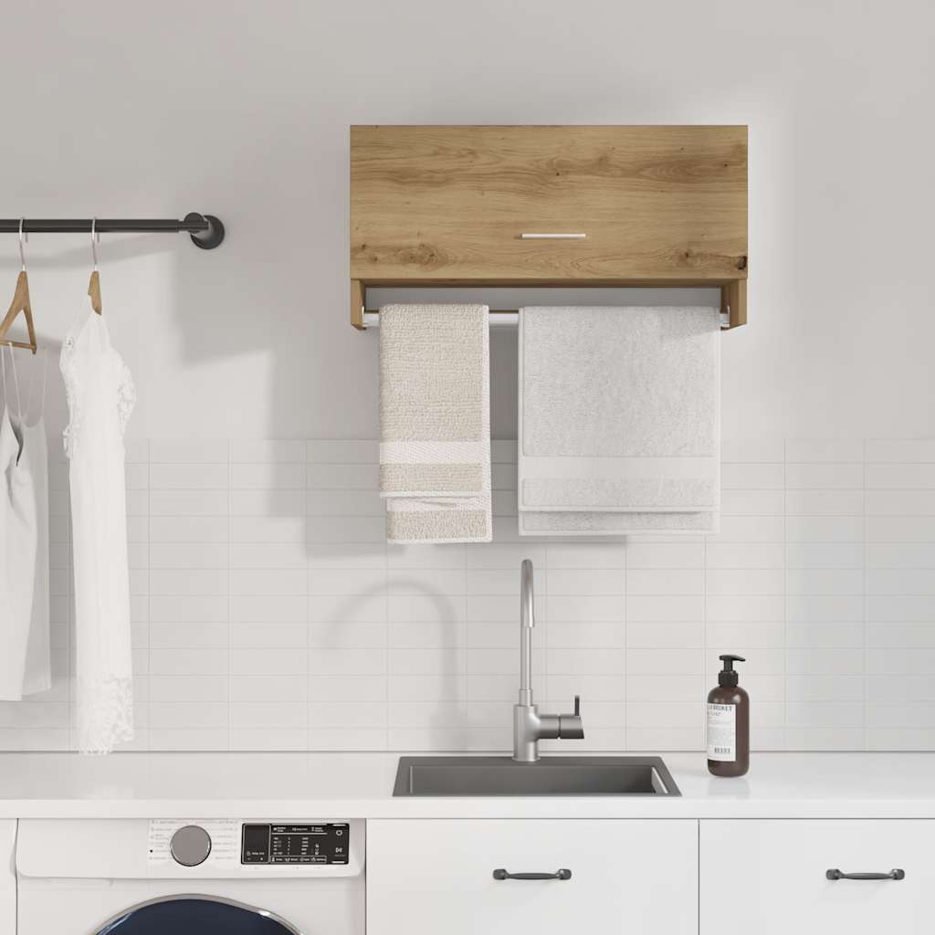 Armoire en chêne artisanal 70x32,5x35 cm bois d'ingénierie - XIOS