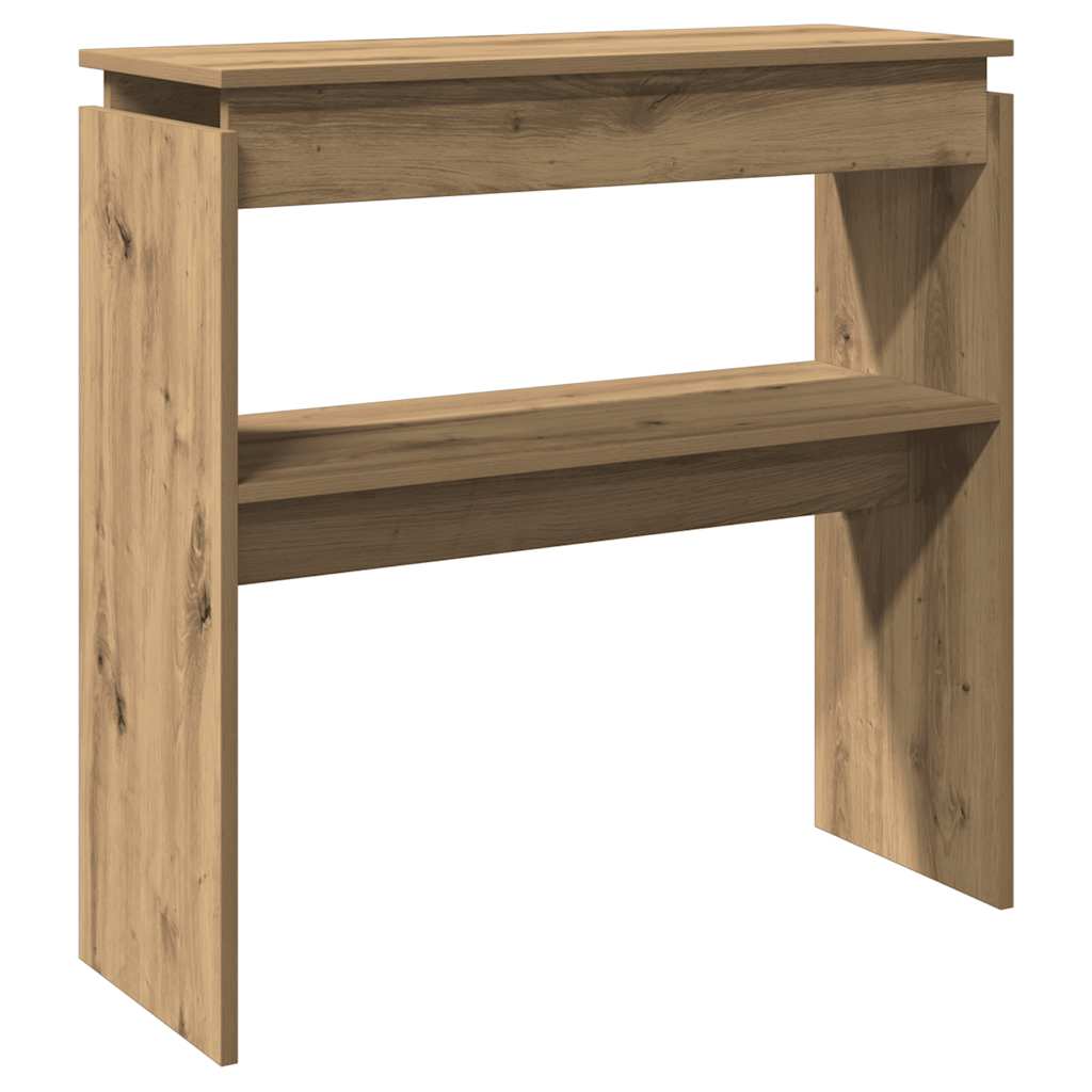 Table console chêne artisanal 80x30x80 cm bois d'ingénierie - XIOS
