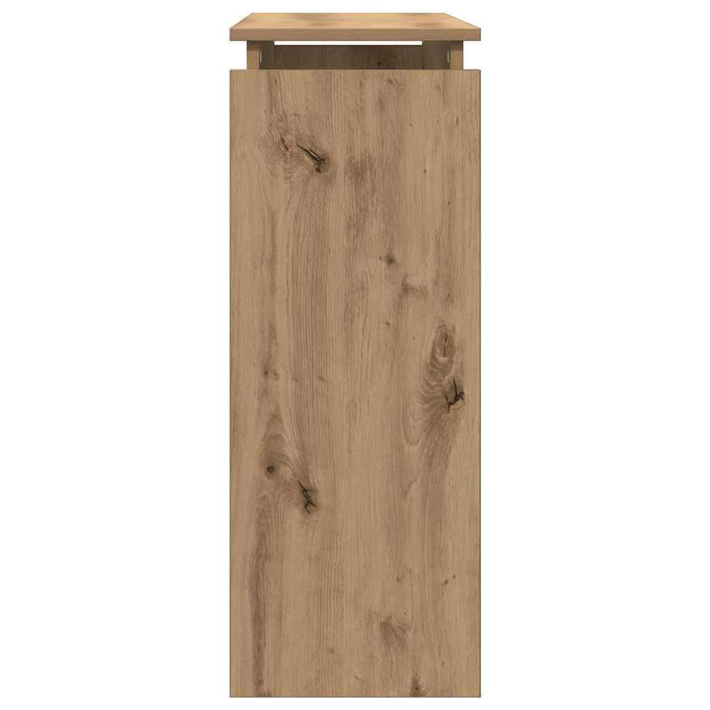 Table console chêne artisanal 80x30x80 cm bois d'ingénierie - XIOS