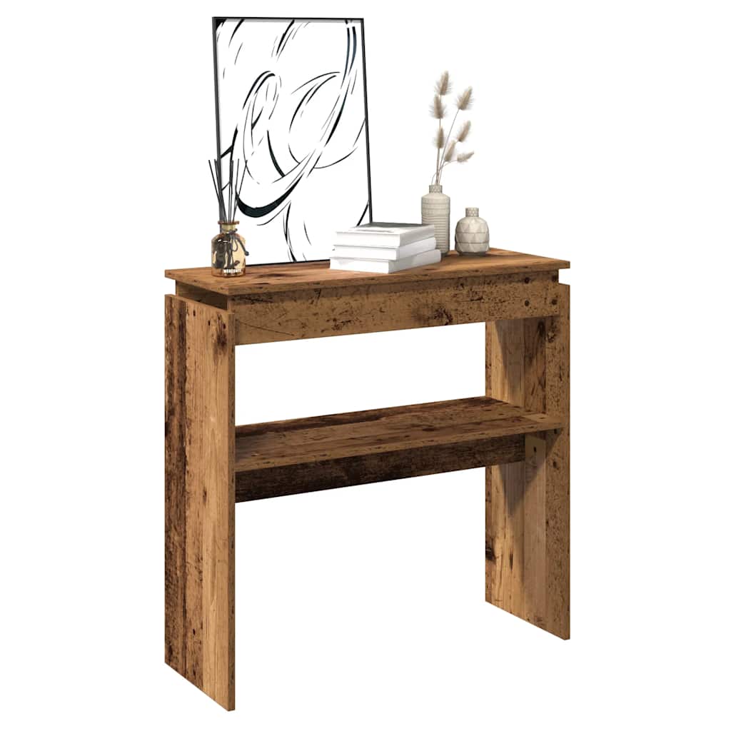 Table console vieux bois 102x30x80 cm bois d'ingénierie - XIOS