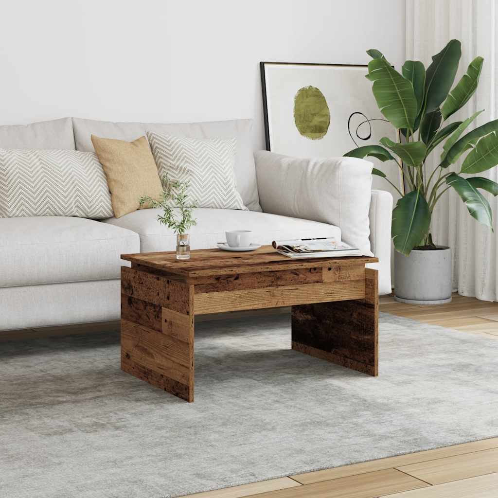 Table basse vieux bois 68x50x38 cm bois d'ingénierie - XIOS