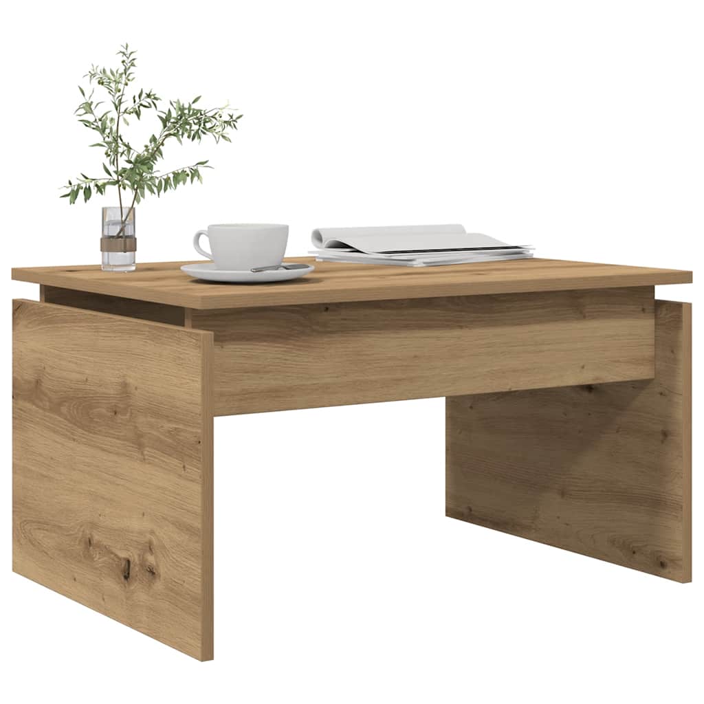 Table basse chêne artisanal 68x50x38 cm bois d'ingénierie - XIOS