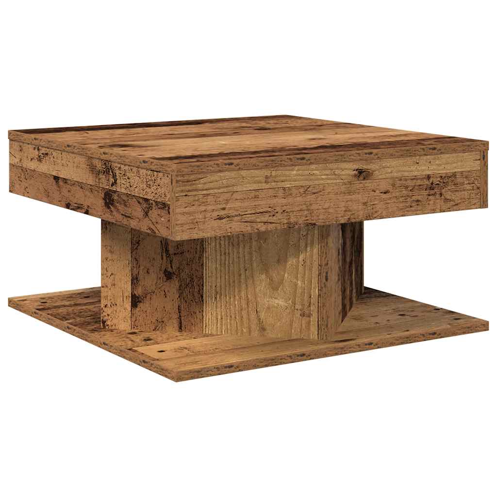 Table basse vieux bois 55x55x30 cm bois d'ingénierie - XIOS