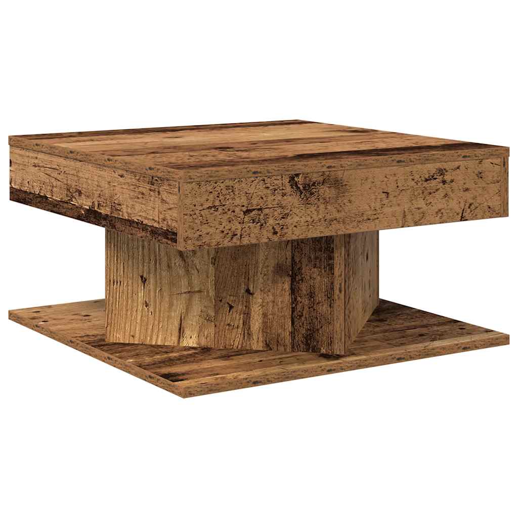 Table basse vieux bois 55x55x30 cm bois d'ingénierie - XIOS