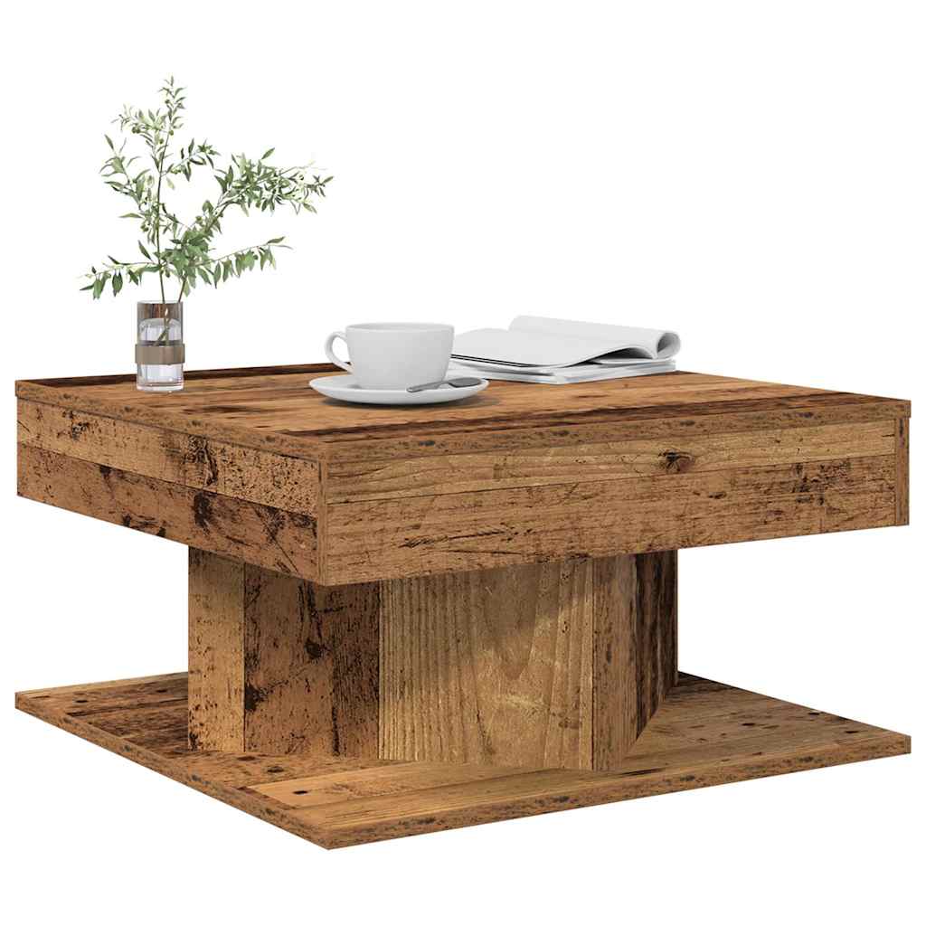 Table basse vieux bois 55x55x30 cm bois d'ingénierie - XIOS