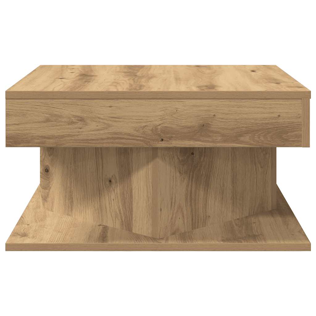 Table basse chêne artisanal 55x55x30 cm bois d'ingénierie - XIOS